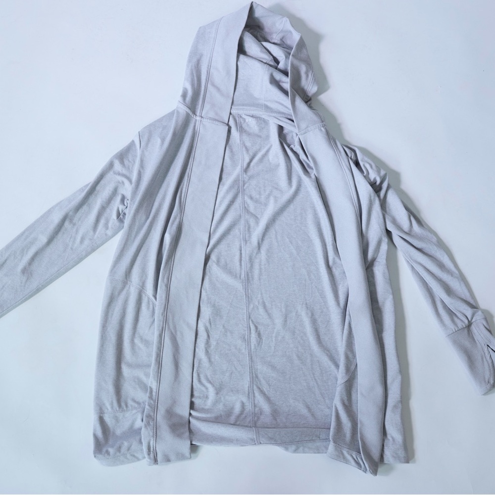 Athleta Light Gray Hooded Cardigan